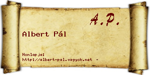 Albert Pál névjegykártya