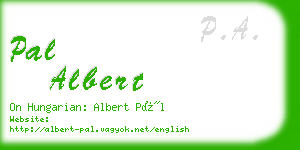 pal albert business card